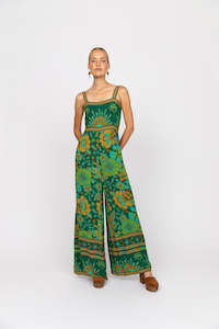 NINE LIVES Drifter Jumpsuit Emerald