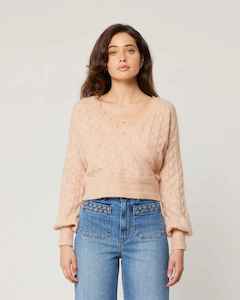 Tops: ROLLA'S Sabine Lace Knit Top Pink