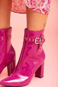 HEY MON Tyler Patent Boot Magenta