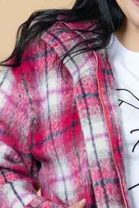 Jackets: CHARLO Saskia Bomber Jacket PinkTartan