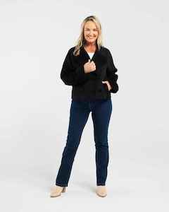 BLACKSTONE Kate Crop Pea Coat Black