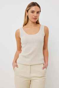 Tuesday Label: TUESDAY Rib Cashm Tank Oatm