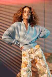 Once Was: ONCE WAS Halston Wrap Top Aqua