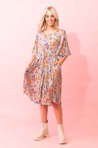 Sale: CHARLO Louise Floral Dress Blue