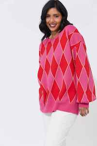 Haven: HAVEN Casablanca Lurex Jumper ChilliPink
