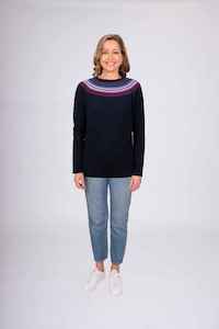 BELLA Fairisle Pullover NavyCo