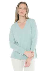 JUMP VNeck Rib Pullover SeaglassM