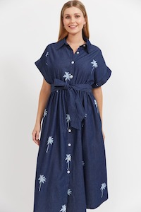 HAVEN Montego Denim Shirt Dress Indig