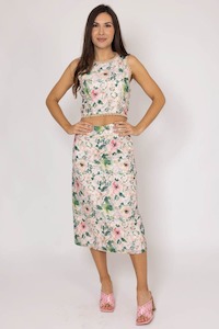 Skirts: AUGUSTINE Ella Midi Skirt CreamFl