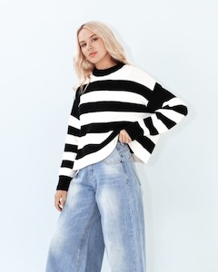 PAPERHEART OSz Stripe Jumper BlackW