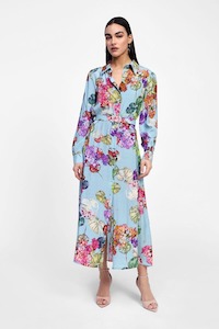 Shirts: DIXIE Campanula Shirt Dress Bluebell