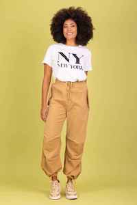 Charlo: CHARLO Carly Cargo Pants Beige