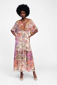 Dixie: DIXIE Gelato Paisley V Dress