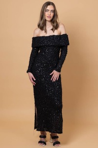 AMAYA Pepe Sequin Dress Black