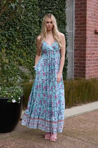 Dresses: CHARLO Coco Maxi Dress BlueBoho