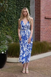 AMAYA Grace Wrap Dress Blue