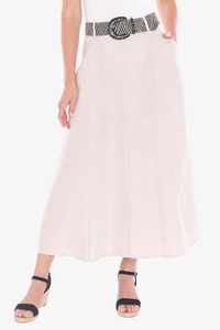 JUMP Belted Panel Skirt NatFl