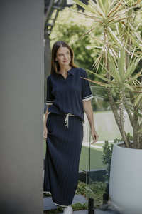 Skirts: B&L Tipping Skirt NavyCr