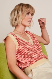 KING LOUIE Boxy V Tide Top Fire Red