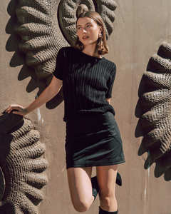 Knitwear: WHITE CLOSET Saffy Knit Top Black