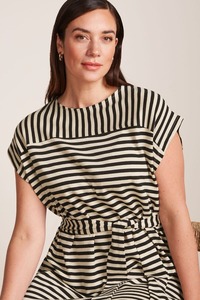King Louie: KING LOUIE Vera Chopito Stripe Dress Black