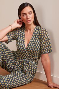 King Louie: KING LOUIE Zita Pebble Jumpsuit EBlue