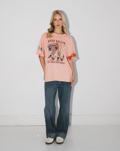 PAPER HEART Keep Rollin Tee Pink