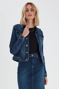 PULZ Sira Reg Fit Denim Jacket DkBlue