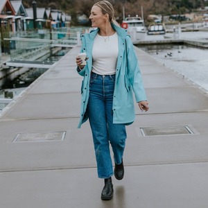 MOKE Billie Coated Raincoat Aqua