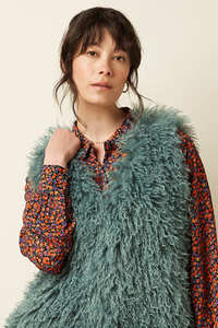 King Louie: KING LOUIE Cilla Empire Gilet SilGreen