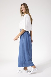 Skirts: HAVEN Denver Denim Skirt Blue