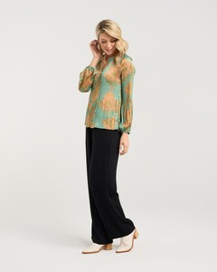 Tops: BLACKSTONE Pollyana Pleat Top Spearmint