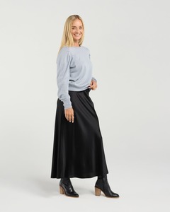Tops: BLACKSTONE Astor Pleat Knit Top SilverB
