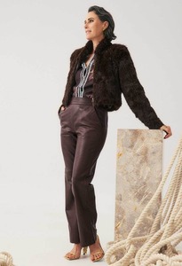 ONCE WAS Joan Leather Pants Oxblood
