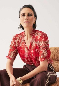 ONCE WAS Lunette Blouse CrimsonP