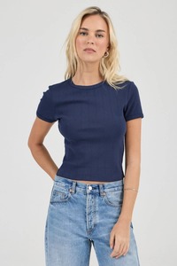Our Full Range: ROLLA'S Pointelle Classic Tee Navy