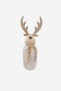 Christmas: Wooden Reindeer White - Large