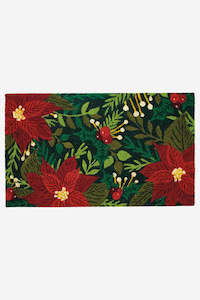 Doormats And Doorstops: Poinsettia Door Mat