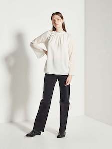 Arden Blouse - Crinkle Silk Cotton - Ivory