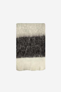 Throws And Blankets: Bliss Mohair Blend - Stone Black/Grey/Cream