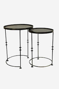 Cassaro Sides Tables Set of 2 - Gun Metal