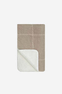 Grid Sherpa Throw - Taupe/Cream