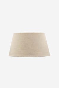 Lighting: Beige Woven Linen Tapered Lampshade - 46cm