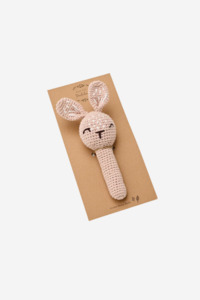 Crochet Bunny Rattle - Blush