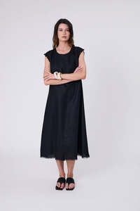 Costa Linen Dress - Black