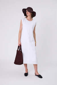 Marlow: Costa Linen Dress - White