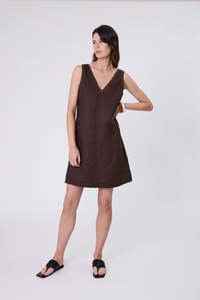 Marlow: Luna Linen Dress - Carob