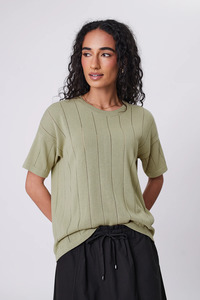 Marlow: Ember Knit Tee - Celery