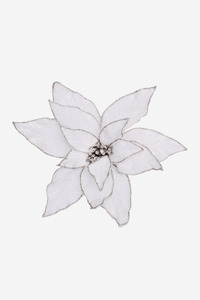 Poinsettia - Cream w/ Gold Glitter Edge