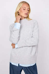 Sale: Cashmere Funnel Neck - Fog
